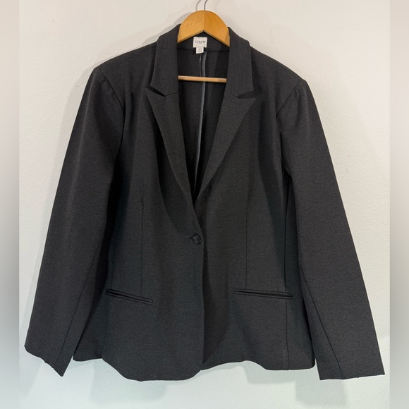 J.Crew Women’s Blazer Sz 20 Charcoal Gray Ponte Stretch Work Career Jacket NWOT - Picture 1 of 10